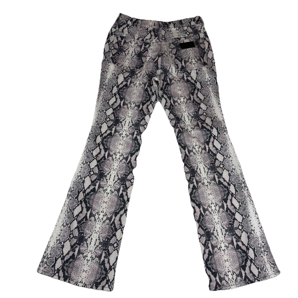 Wrangler Wanderer 622 Flare Jeans Sz 29x32 High Rise Pink Gray Snakeskin Python - Picture 2 of 10